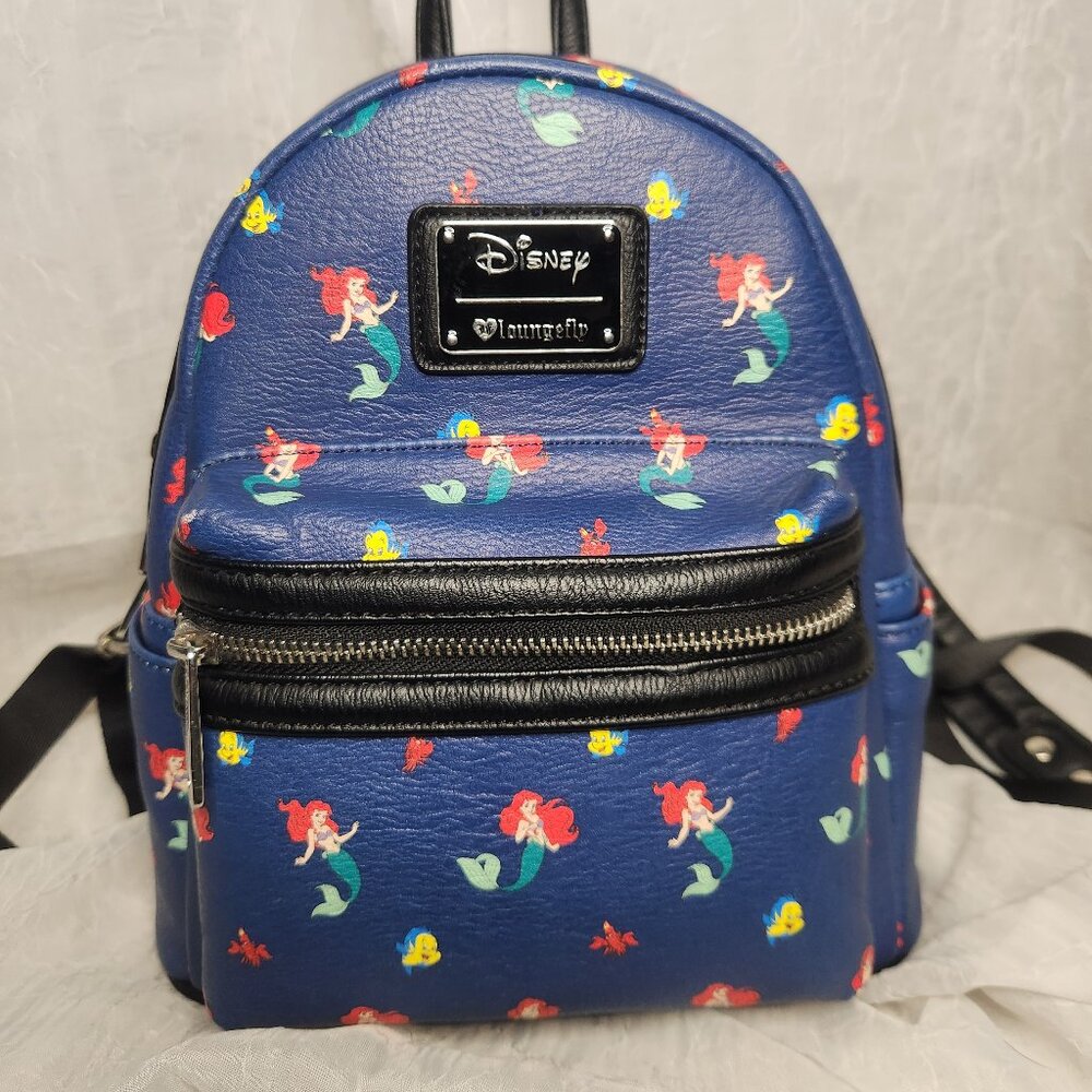 Loungefly x Disney The Little Mermaid / Ariel OG heart logo backpack AOP